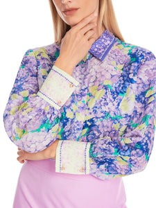Körpernahe Bluse mit Blumenprint