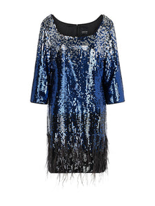 Kleid mit Feder-Applikation
