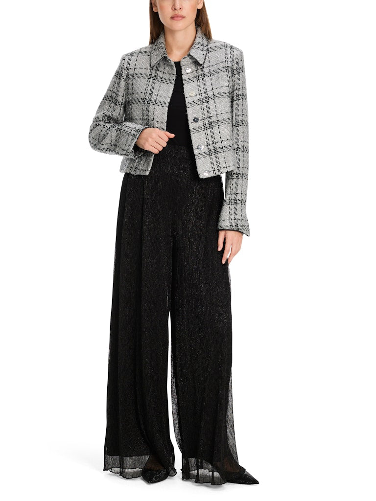 Karo-Jacke mit Lurex-Details