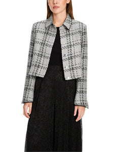 Karo-Jacke mit Lurex-Details