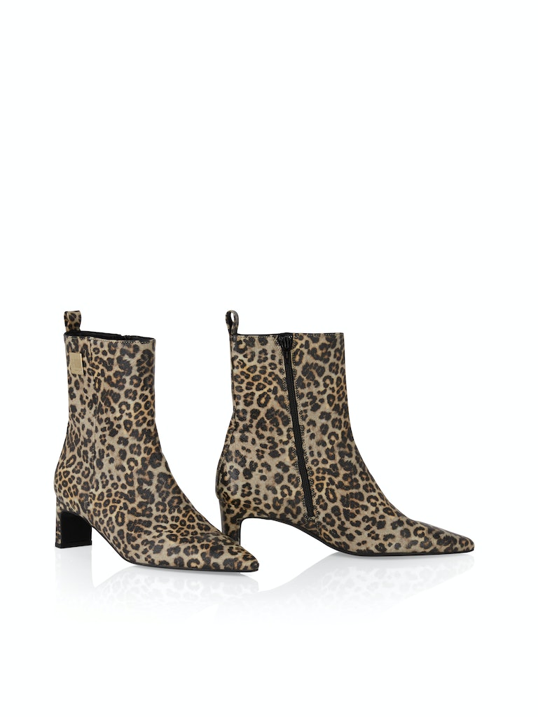 Zip-Bootie aus Leder