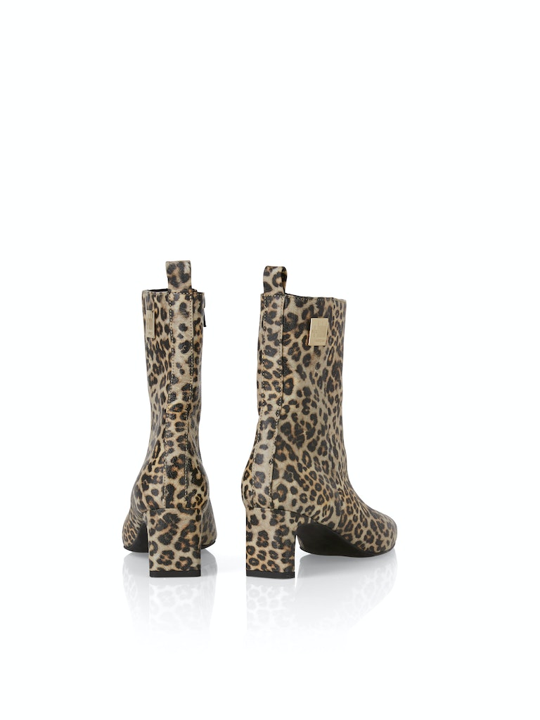 Zip-Bootie aus Leder