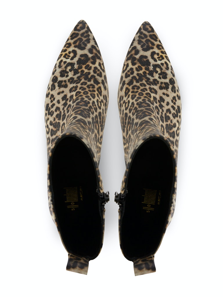 Zip-Bootie aus Leder