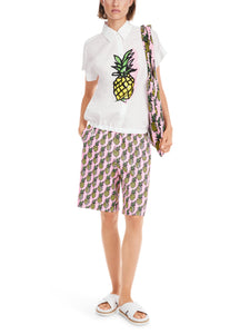 Bedruckte Bluse "Rethink Together"