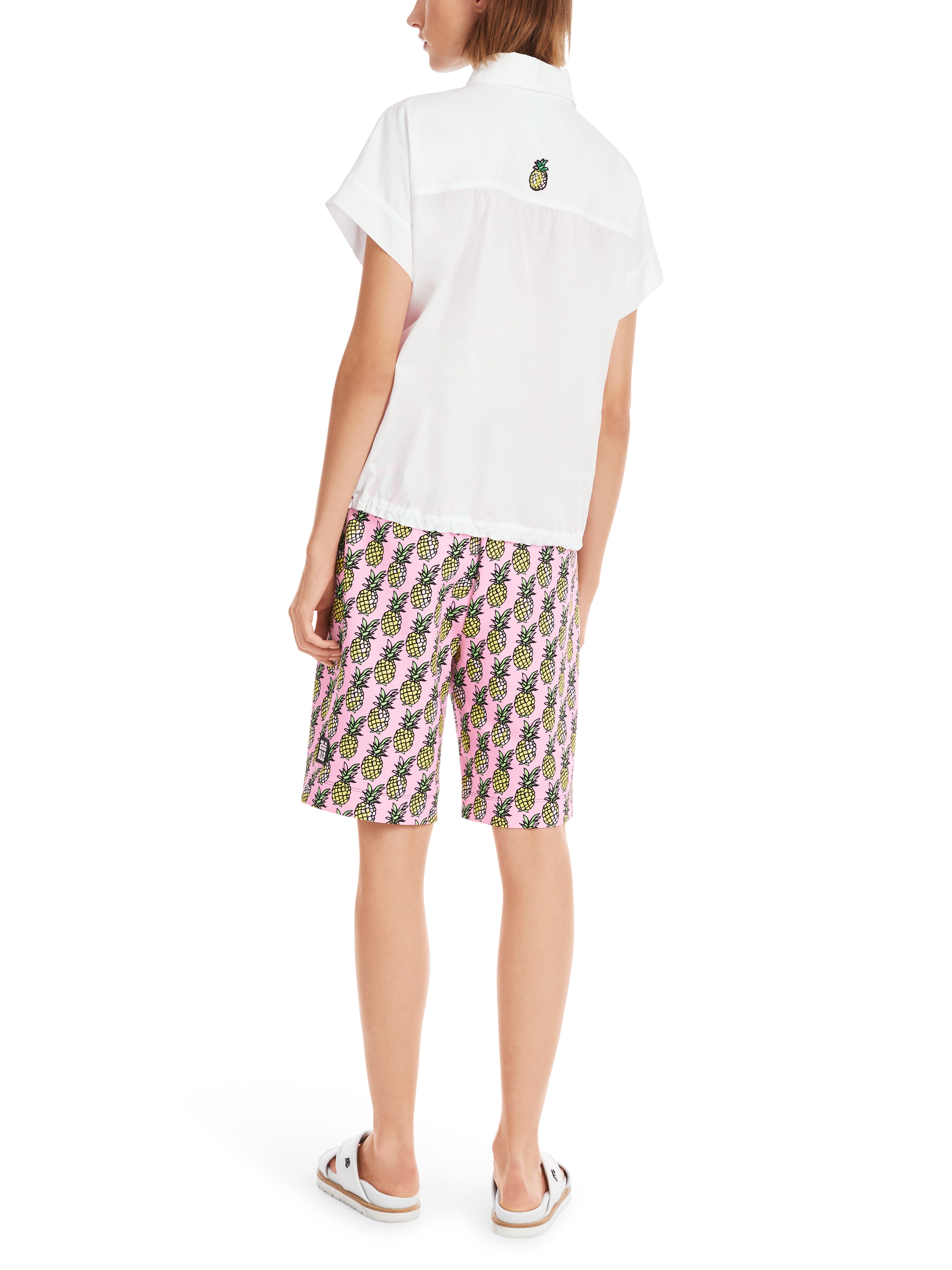 Bedruckte Bluse "Rethink Together"