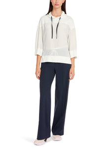 Uni Bluse in Materialmix