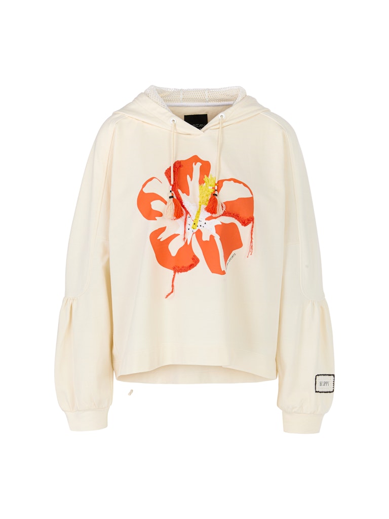 Sweatshirt im 3D-Hibiskus-Print
