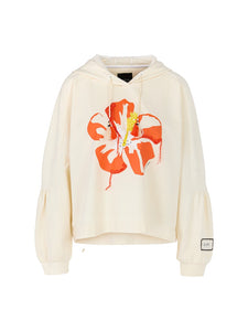 Sweatshirt im 3D-Hibiskus-Print