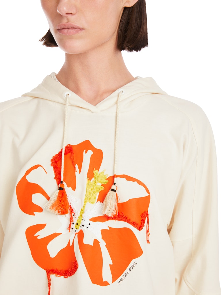 Sweatshirt im 3D-Hibiskus-Print