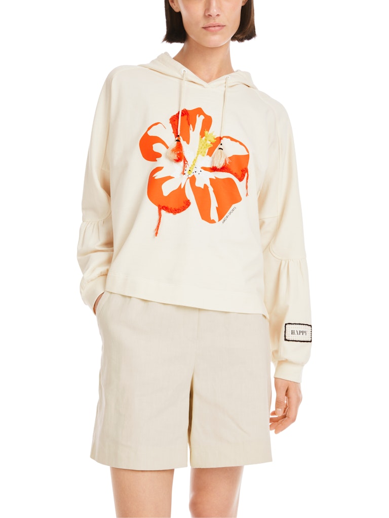 Sweatshirt im 3D-Hibiskus-Print