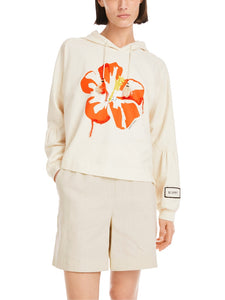 Sweatshirt im 3D-Hibiskus-Print