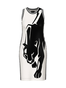 Etui-Kleid mit Panther-Motiv