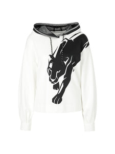 Oversized Sweatshirt mit Panther-Motiv