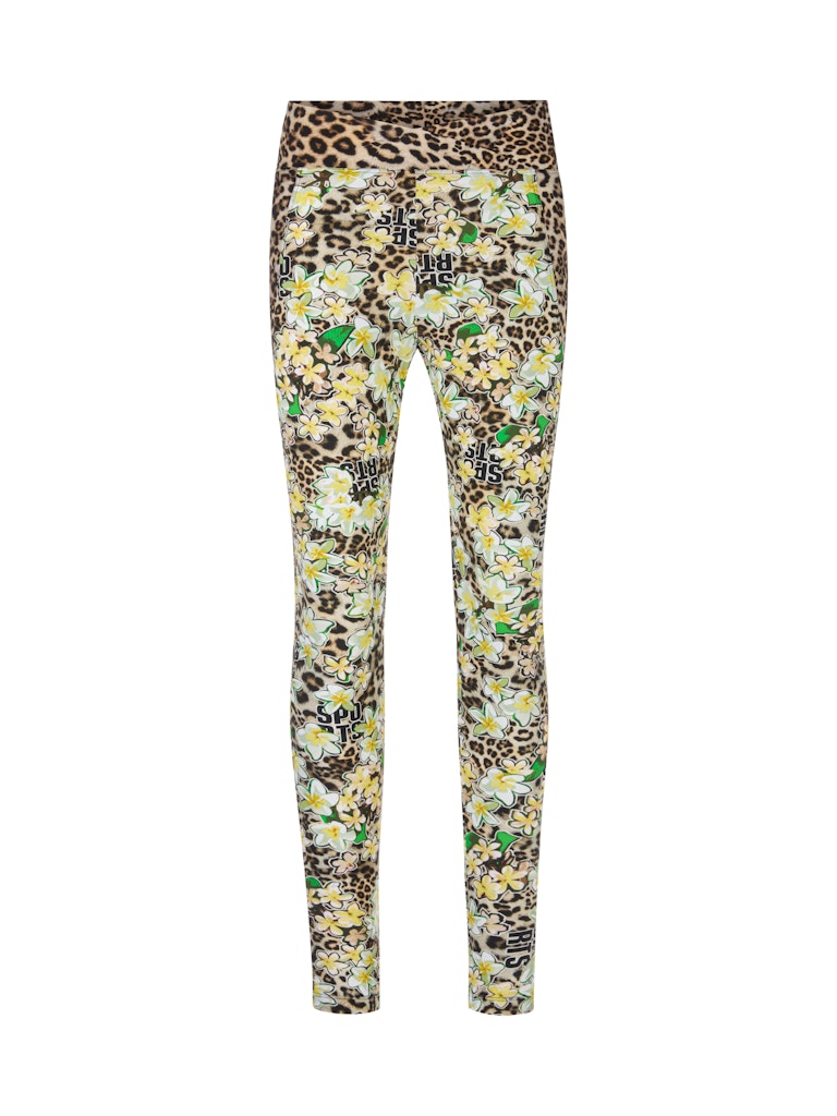 Leggings in Leo- und Blütenmotiv