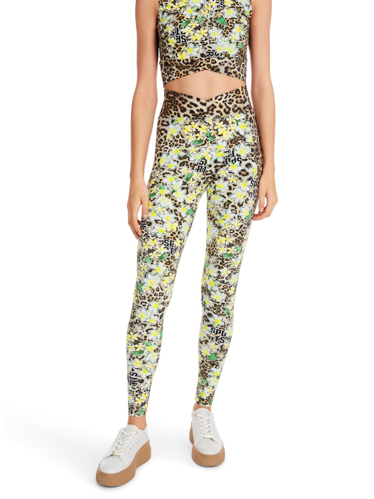 Leggings in Leo- und Blütenmotiv