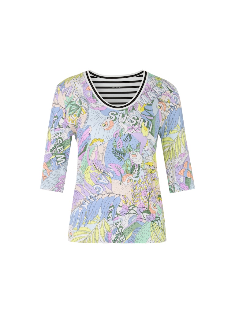 Rippen-T-Shirt mit Sushi-Print