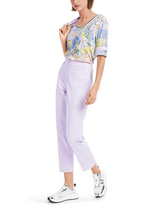 Rippen-T-Shirt mit Sushi-Print