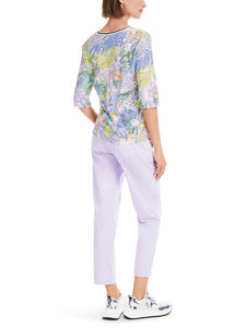 Rippen-T-Shirt mit Sushi-Print