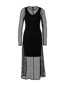 Langes Kleid in Netz