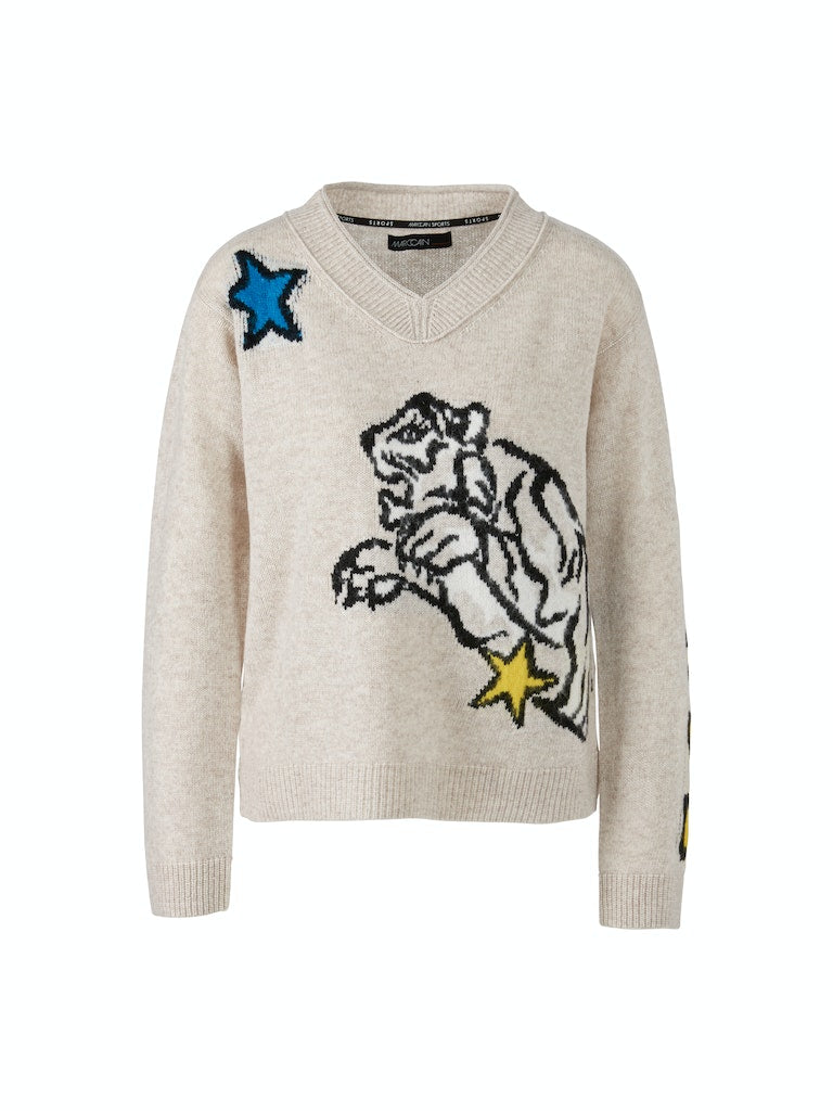 Wollsweater mit Motiv „Rethink Together”
