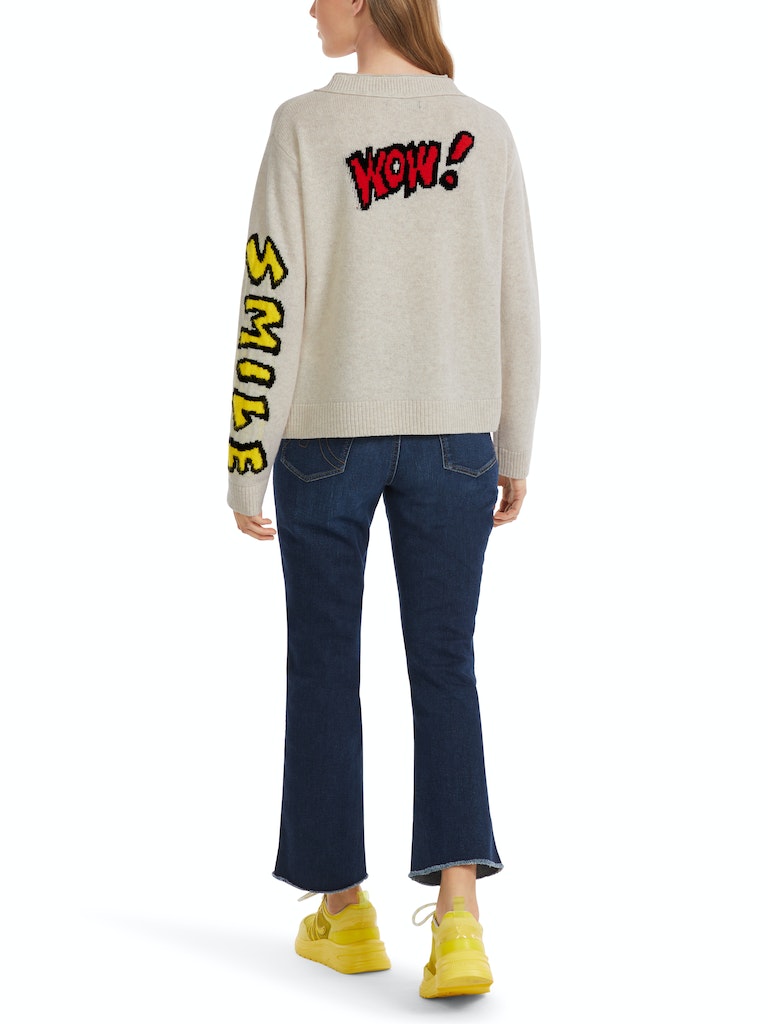 Wollsweater mit Motiv „Rethink Together”