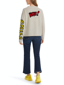Wollsweater mit Motiv „Rethink Together”
