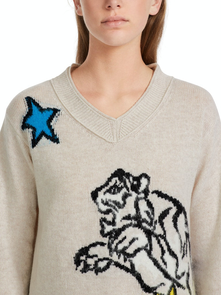 Wollsweater mit Motiv „Rethink Together”