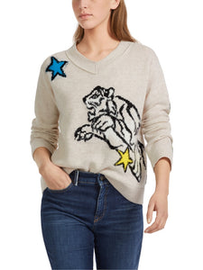 Wollsweater mit Motiv „Rethink Together”