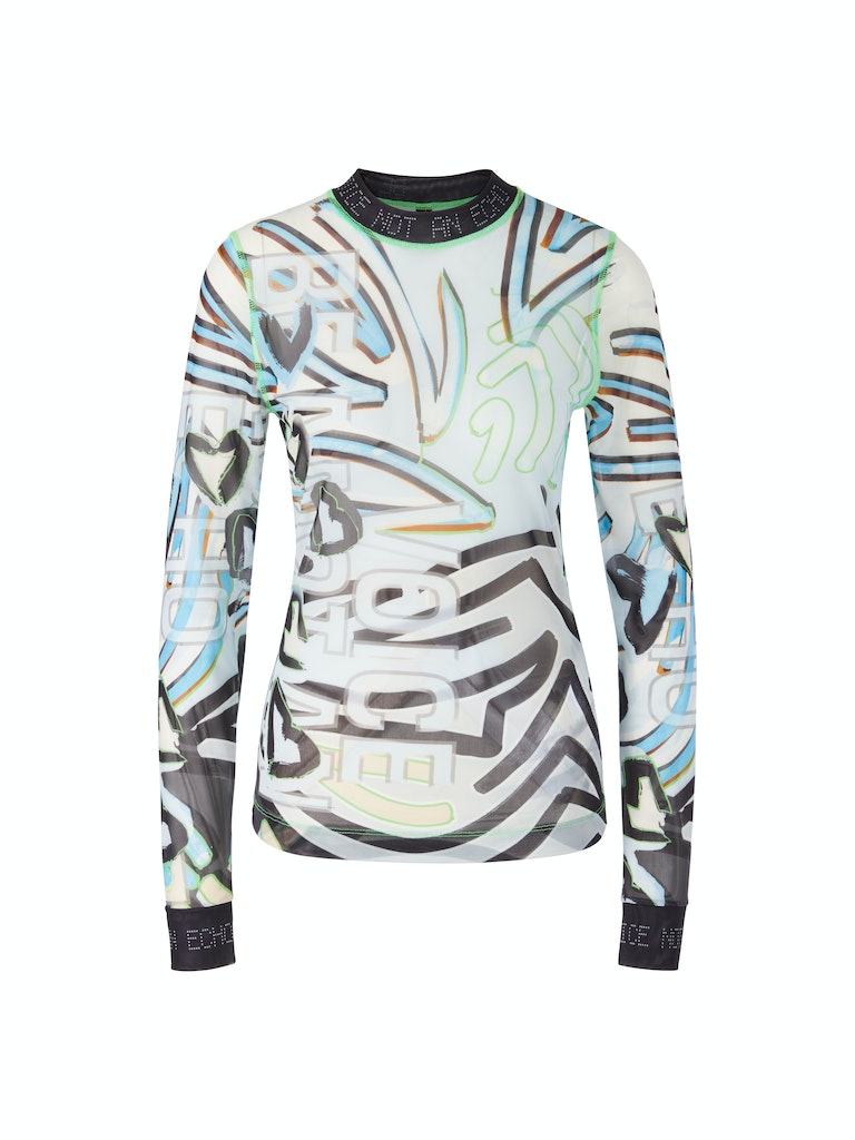 Langarm-Shirt aus flexiblem Tüll