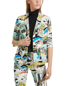 Taillierter Blazer mit Allover-Print
