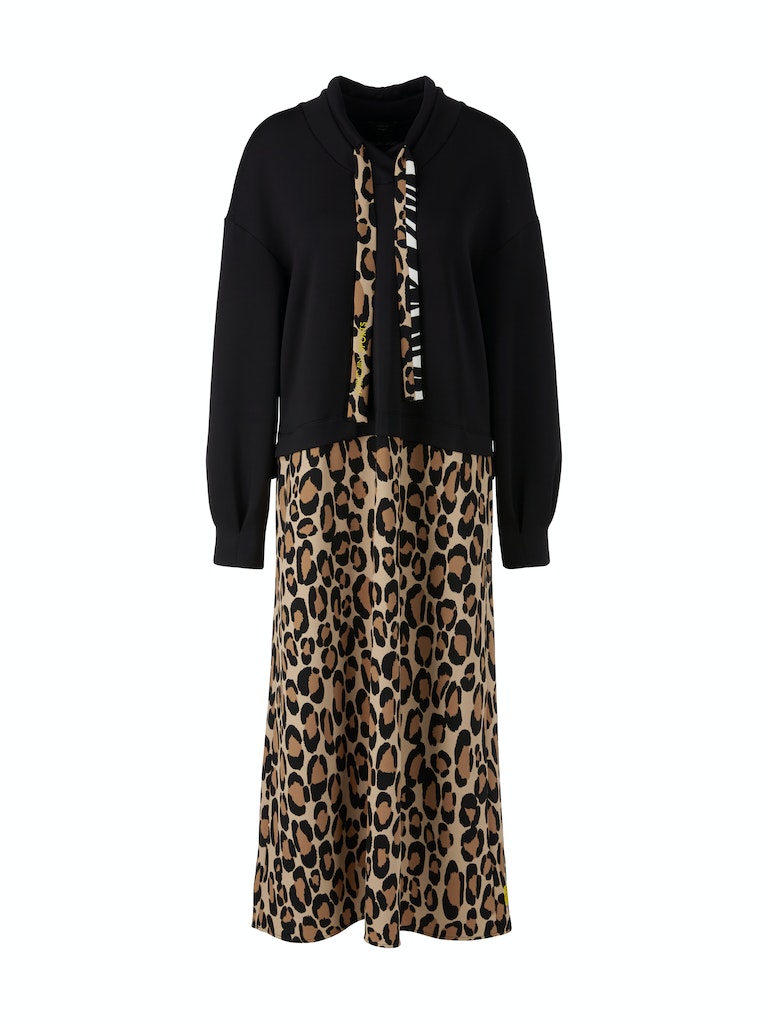 Two-in-One-Kleid mit Leo-Print