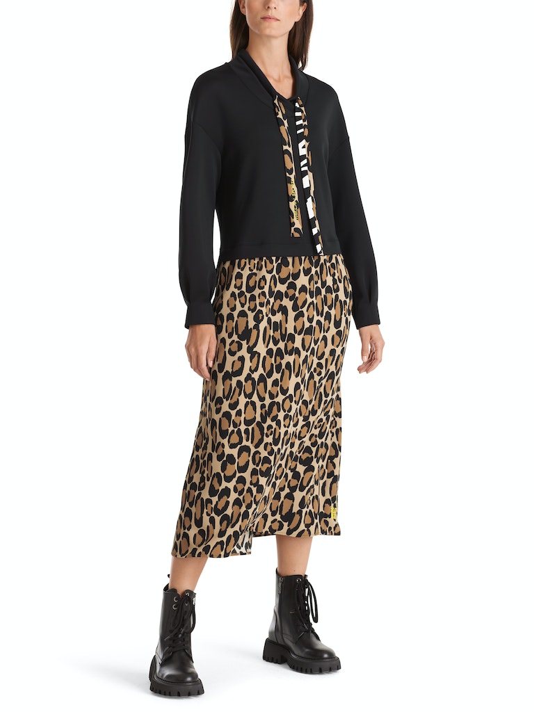 Two-in-One-Kleid mit Leo-Print