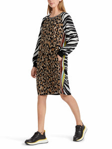Kurzes Kleid mit Tierfell-Print