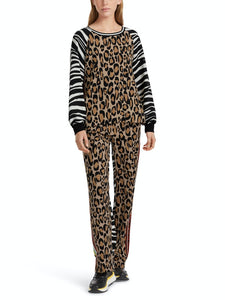 Bluse mit Zebra- und Leo-Print