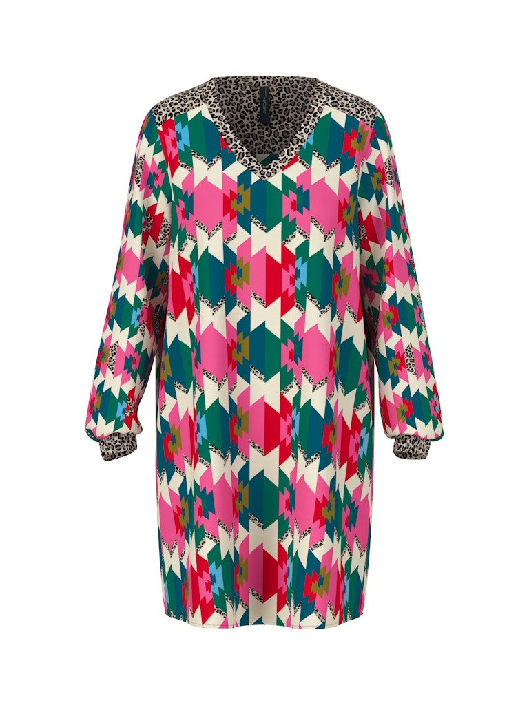 Viskosekleid in Material- und Mustermix