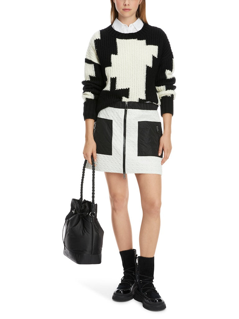 Chickcheck-Sweater aus Wolle