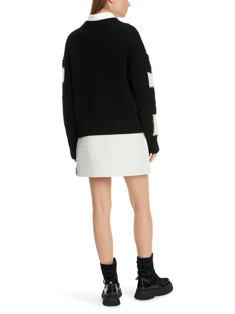 Chickcheck-Sweater aus Wolle
