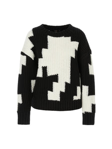 Chickcheck-Sweater aus Wolle