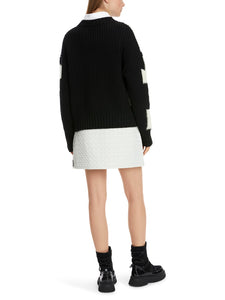 Chickcheck-Sweater aus Wolle