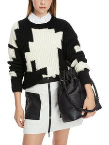 Chickcheck-Sweater aus Wolle