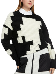 Chickcheck-Sweater aus Wolle