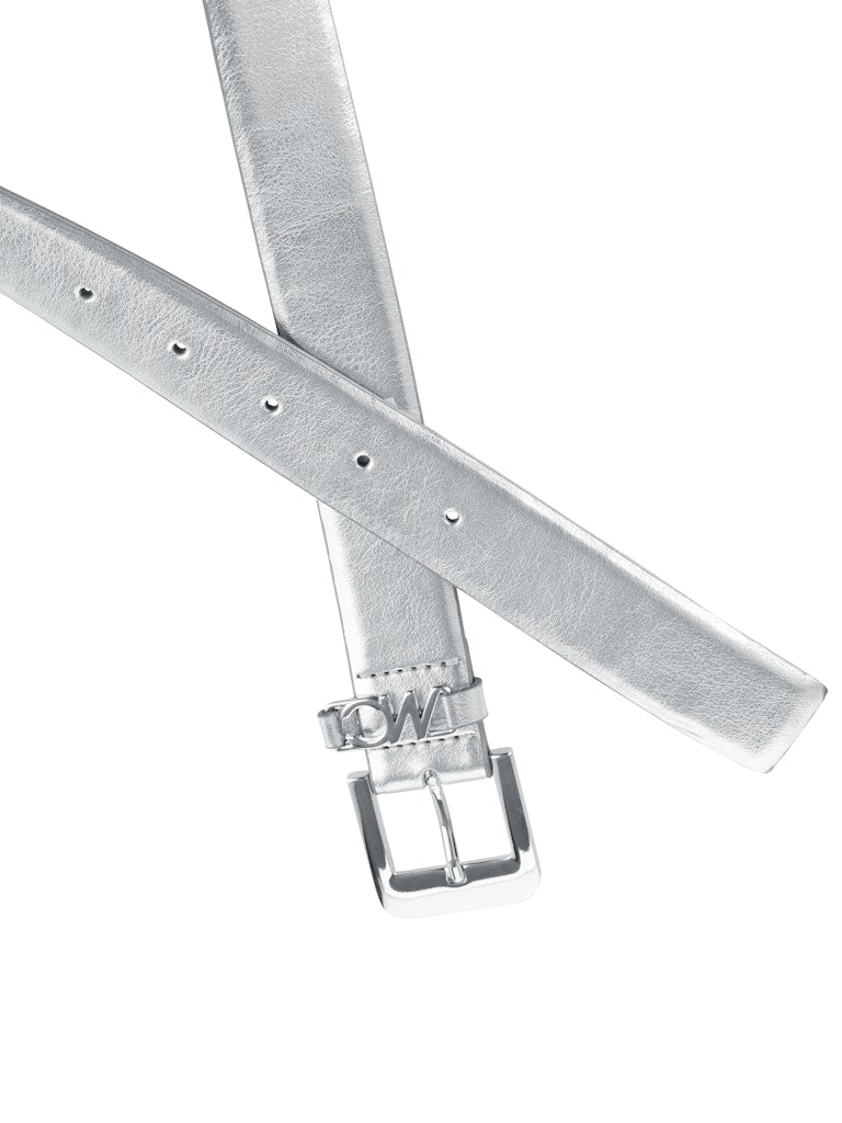Ledergürtel in Silber
