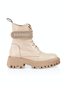 Biker-Bootie mit Schmuckdetail