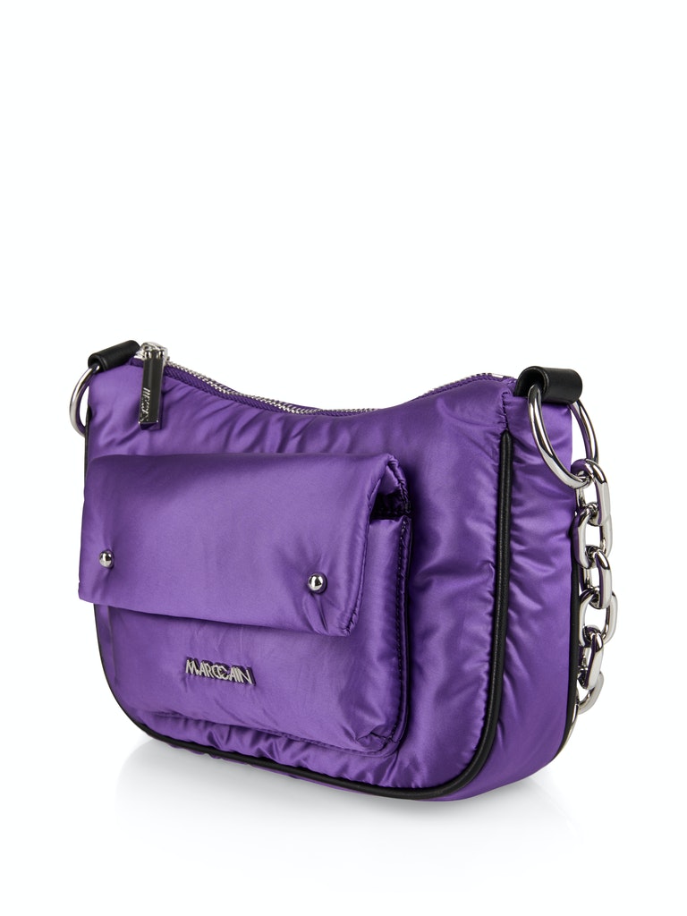 Schultertasche aus glänzendem Material