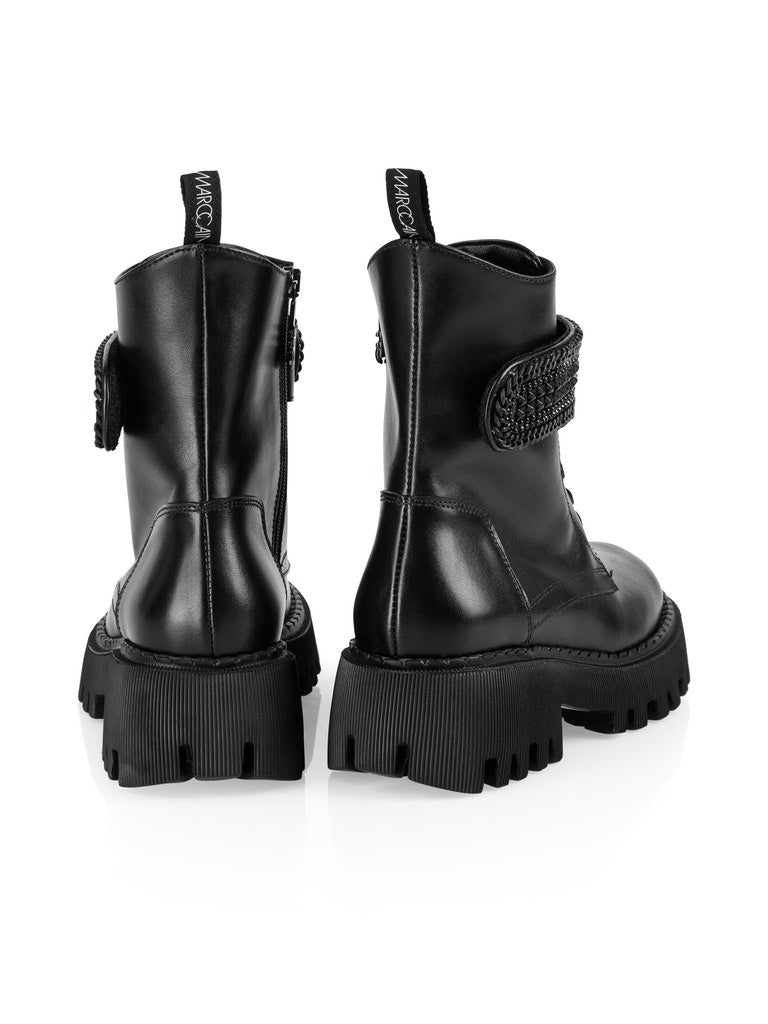 Biker-Bootie mit Schmuckdetail