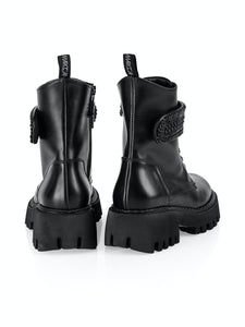 Biker-Bootie mit Schmuckdetail