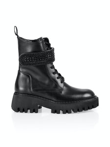 Biker-Bootie mit Schmuckdetail