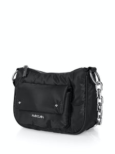 Schultertasche aus glänzendem Material