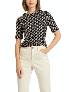 T-Shirt mit Pepita-Print
