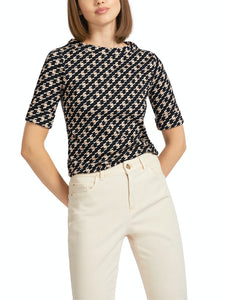 T-Shirt mit Pepita-Print